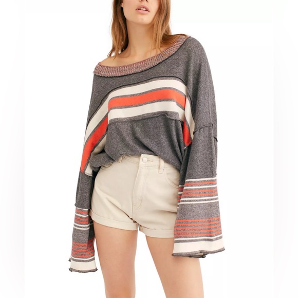 Free People Oversized Cooper Stripe Long Sleeve T-shirt - Picture 3 of 10